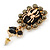 Gold Tone Black/ Hematite Crystal Spider Drop Earrings - 50mm L - view 5