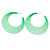 Neon Green Multi Layered Hoop Earrings - 60mm Diameter - view 6