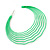 Neon Green Multi Layered Hoop Earrings - 60mm Diameter - view 3