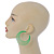 Neon Green Multi Layered Hoop Earrings - 60mm Diameter - view 2