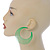 Neon Green Multi Layered Hoop Earrings - 60mm Diameter - view 5