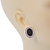 Crystal, Black Enamel Oval Stud Earrings In Rhodium Plating - 20mm L - view 6