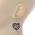 Hematite Crystal Heart Drop Earrings In Silver Tone - 40mm L - view 5
