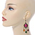 Multicoloured Acrylic Bead Chandelier Earrings In Antique Gold Tone - 75mm L - view 2