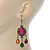 Multicoloured Acrylic Bead Chandelier Earrings In Antique Gold Tone - 75mm L - view 6