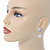 Bridal Wedding Prom Glass Pearl, Crystal Teardrop Earrings In Rhodium Plating - 30mm L - view 2