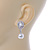 Bridal Wedding Prom Glass Pearl, Crystal Teardrop Earrings In Rhodium Plating - 30mm L - view 5