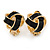Black Enamel Knot Clip On Earrings In Gold Plating - 17mm L - view 5