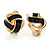 Black Enamel Knot Clip On Earrings In Gold Plating - 17mm L - view 4