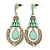 Vintage Inspired Light Green/ Cream Acrylic Bead Chandelier Earrings In Antique Gold Tone Metal - 80mm L - view 6
