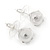 9mm White Faux Pearl with Clear Crystal Stud Earrings In Silver Tone - view 5
