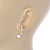 Clear Crystal Leaf Stud Earrings In Gold Plating - 30mm L - view 3