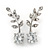Clear Crystal Leaf Stud Earrings In Silver Plating - 30mm L - view 7