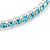 Large Light Blue Austrian Crystal Hoop Earrings In Rhodium Plating - 6cm D - view 5