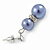 9mm Purple Glass Pearl Bead With Crystal Ring Drop Earrings In Silver Tone - 30mm - view 4