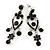 Jet Black Austrian Crystal Chandelier Earrings In Rhodium Plating - 60mm L - view 7