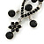 Jet Black Austrian Crystal Chandelier Earrings In Rhodium Plating - 60mm L - view 4