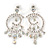 Bridal/ Prom/ Wedding Clear/ AB Crystal Crescent & Stars Chandelier Earrings In Silver Tone Metal - 55mm L
