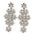 75mm Statement Clear Crystal Floral Chandelier Earrings In Rhodium Plating