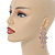 75mm Statement Clear Crystal Floral Chandelier Earrings In Rose Gold Tone - view 7
