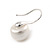 10mm Lustrous White Off-Round Simulated Pearl Earrings In Silver Tone - 20mm L - view 4