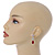 Delicate Clear/ Ruby Red Cz Teardrop Earrings In Rhodium Plated Alloy - 35mm L - view 3