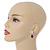Statement Clear/ Red Cz Teardrop Earrings In Rhodium Plated Alloy - 30mm L - view 4