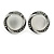 Vintage Inspired Button Shape Clip On Earrings In Aged Silver Tone Metal - 22mm D