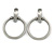 Statement Oversized Hoop Clip On Earrings In Brushed Pewter Tone Metal - 80mm L