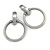 Statement Oversized Hoop Clip On Earrings In Brushed Pewter Tone Metal - 80mm L - view 2