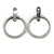Statement Oversized Hoop Clip On Earrings In Brushed Pewter Tone Metal - 80mm L - view 3