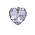 Small Lavender Glass Heart Stud Earrings In Silver Tone - 10mm Tall - view 3