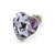 Small Lavender Glass Heart Stud Earrings In Silver Tone - 10mm Tall - view 4