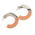 40mm Trendy Marble Grey/ Light Coral Acrylic/ Plastic/ Resin Half Hoop, Geometric  Earrings with Silver Tone Closure