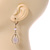 Vintage Inspired Teardrop Earrings with Pink Beads Leverback Closure In Matt Gold Finish - 55mm L - view 3