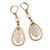 Vintage Inspired Teardrop Earrings with Pink Beads Leverback Closure In Matt Gold Finish - 55mm L - view 4