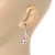 Silver Tone Clear Crystal Musical Note Drop Earrings - 35mm L - view 3