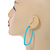 Trendy Mint Acrylic/ Plastic/ Resin Oval Hoop Earrings - 60mm L - view 3