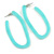 Trendy Mint Acrylic/ Plastic/ Resin Oval Hoop Earrings - 60mm L - view 4