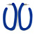 Trendy Blue Acrylic/ Plastic/ Resin Oval Hoop Earrings - 60mm L