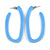 Trendy Cornflower Blue Acrylic/ Plastic/ Resin Oval Hoop Earrings - 60mm L