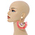 Statement Peach Pink 'Fringe' Chandelier Drop Earrings In Gold Tone - 10.5cm Long - view 2