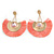 Statement Peach Pink 'Fringe' Chandelier Drop Earrings In Gold Tone - 10.5cm Long - view 7