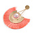 Statement Peach Pink 'Fringe' Chandelier Drop Earrings In Gold Tone - 10.5cm Long - view 4
