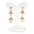 Striking Clear Crystal, Faux Pearl Floral Drop Clip On Earrings In Gold Plated Metal - 45mm Long - view 6