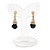 Striking Small Crystal Hoop with a Black Glass Bead Clip On Earrings In Gold Plated Metal - 30mm Long - view 6