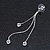 Delicate Silver Tone Chain Cz Dangle Earrings - 8cm Long - view 5