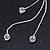 Delicate Silver Tone Chain Cz Dangle Earrings - 8cm Long - view 6