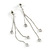 Delicate Silver Tone Chain Cz Dangle Earrings - 8cm Long - view 4