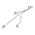 Delicate Silver Tone Chain Cz Dangle Earrings - 8cm Long - view 7